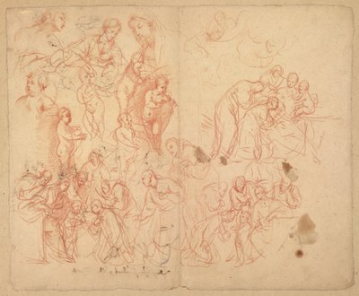 Figuurstudies (recto); Figuurstudies (verso) door Karel Škréta