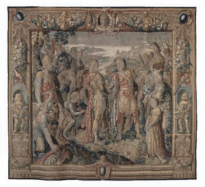 Octavia Effecteert de Concord van Tarentum; wandtapijt, datum onbekend door Karel van II Mander