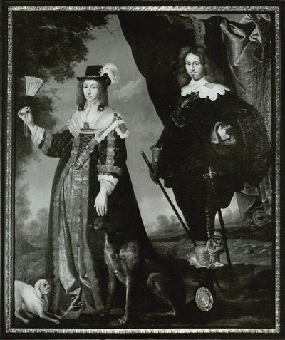 Leonora Christina, gravin Ulfeldt 1621-1698 en Valdemar Christian van Sleeswijk-Holstein 1622-1656 door Karel van Mander III