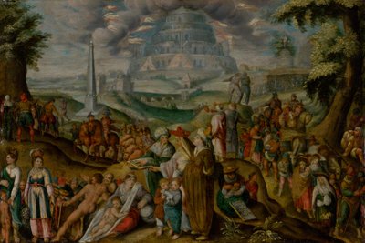 De verwarring van de tongen, 1600s door Karel van Mander the Elder