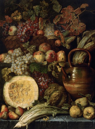 Stilleven met fruit door Karel van Vogelaer