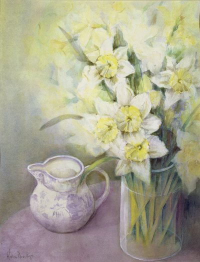 Narcissen met oosterse kruik door Karen Armitage