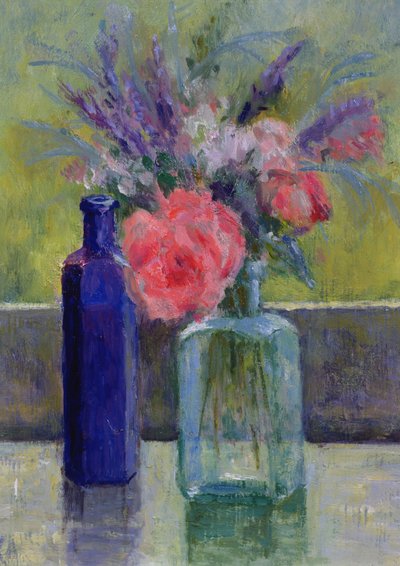 Stilleven met flessen door Karen Armitage