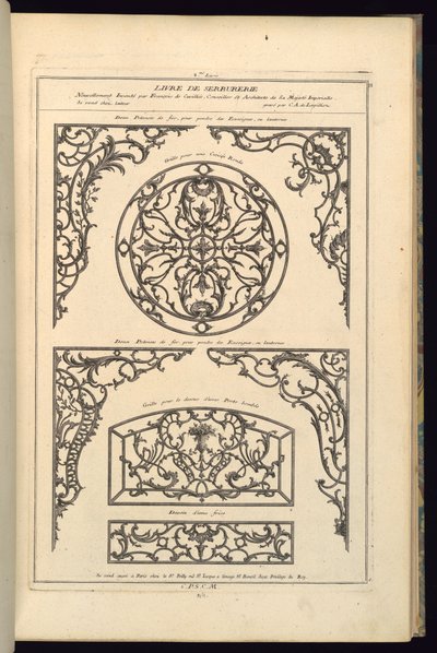 Deux Potences de fer, pour pendre des Enseignes, ou lanternes door Karl Albert von Lespilliez