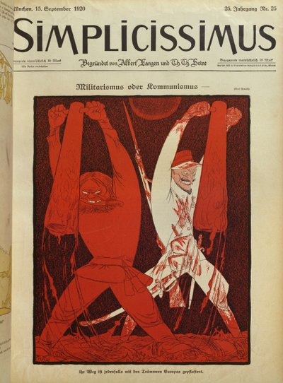 Militarisme of communisme, illustratie voorkant van 
