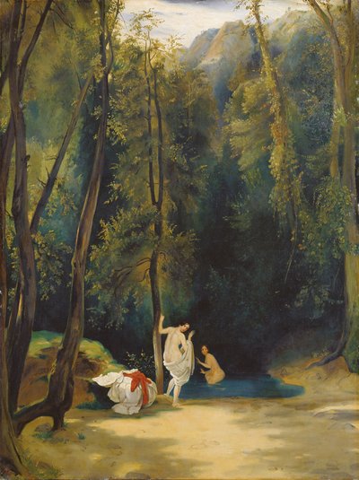 Vrouwen baden in het park van Terni, c.1828-29 door Karl Blechen