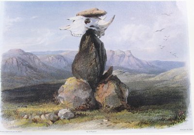 Karl Bodmer Toverstapel van Assinboin-indianen door Karl Bodmer