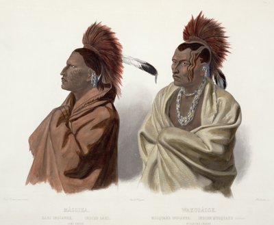 Massika, een Saki Indiaan, en Wakusasse, een Musquake Indiaan, plaat 3 uit Volume 2 van 