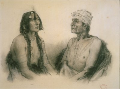 Psihdja-S?hpa en Tuk?n-H?ton, Yankton mannen door Karl Bodmer