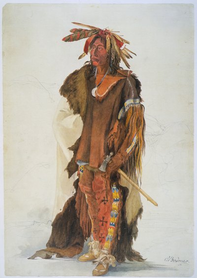 Wahk-ta-Ge-Li. Een Sioux krijger door Karl Bodmer