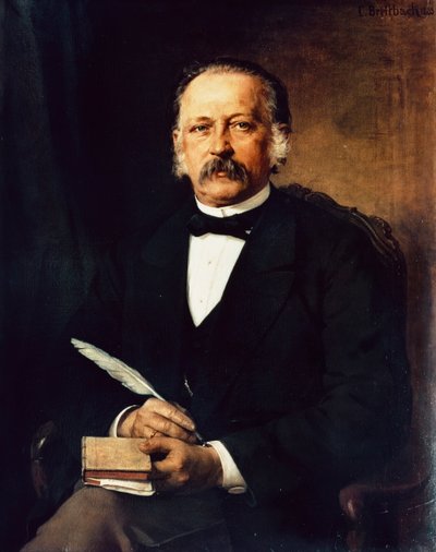 Portret van Heinrich Theodor Fontane, Duitse dichter en schrijver door Karl Breitbach