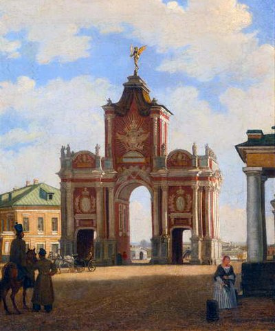 De Rode Poort in Moskou, 1844 door Karl Fridrikh Petrovich Bodri