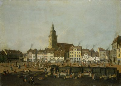 Uitzicht op de Neue Markt met de Mariakerk, Berlijn, c.1770 door Karl Friedrich Fechhelm