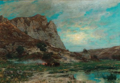 Soldaten bij de rust door Carl Friedrich Lessing
