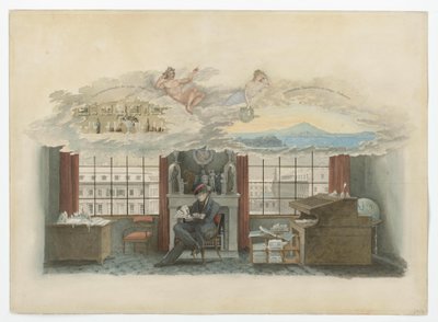 Berlijn, Klosterstraße. Handelsinstituut. Beuth in zijn dienstwoning door Karl Friedrich Schinkel