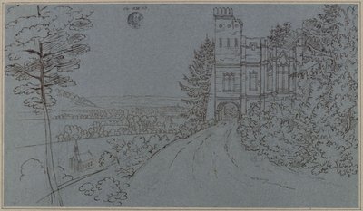 Köstritz. Kunstmatige ruïne in het kasteelpark (?) door Karl Friedrich Schinkel