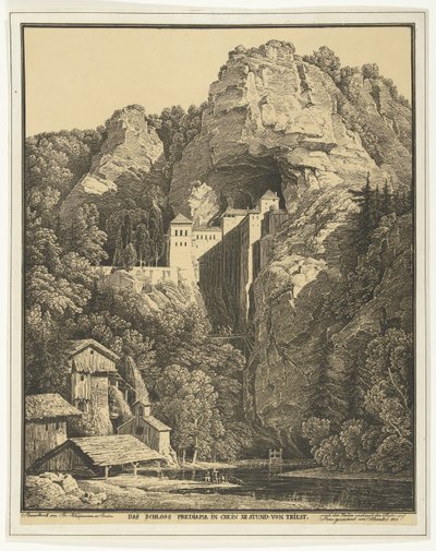 Slot Prediama tussen de rotsen door Karl Friedrich Schinkel