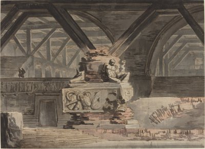 Toneelontwerp: Een Grafkelder door Karl Friedrich Schinkel