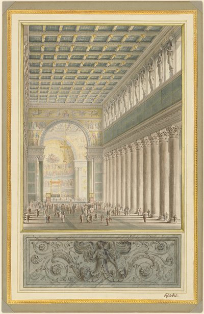 Het Schip, Apsis en Kruising van een Kathedraal voor Berlijn door Karl Friedrich Schinkel
