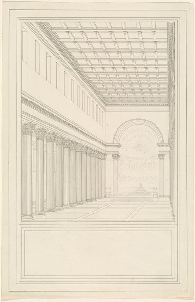 Het Schip en de Apsis, zonder Transept, van een Kathedraal voor Berlijn door Karl Friedrich Schinkel