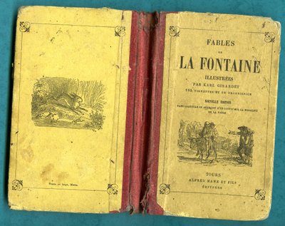 Omslag van een boek van de Fabels van La Fontaine geïllustreerd door Karl Girardet, Mame in Tours door Karl Girardet