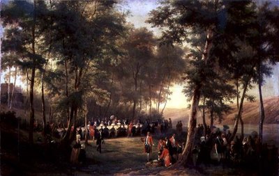 Lunch Gegeven door Louis-Philippe (1773-1850) voor Koningin Victoria (1819-1901) in het Bos van Eu, 6 september 1843, 1844 door Karl Girardet