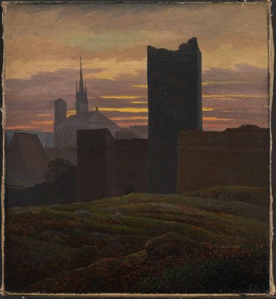 Het keizerlijk kasteel, Eger door Karl Gustav Carus