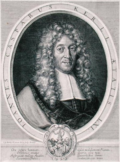 Johann Caspar Kerll (1627-93) gegraveerd door Monachy door Karl Gustave (after) Amling