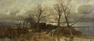 Scène in Holland, ca.1885-90 door Karl Heffner