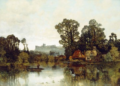 De rivier de Theems met uitzicht op Windsor Castle door Karl Heffner