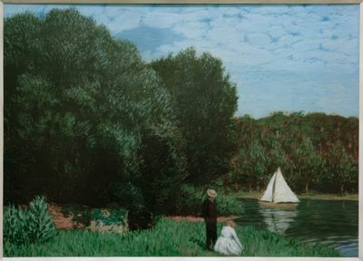 Landschap met zeilboot door Karl Hofer