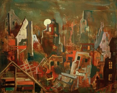 Ruïnenacht door Karl Hofer