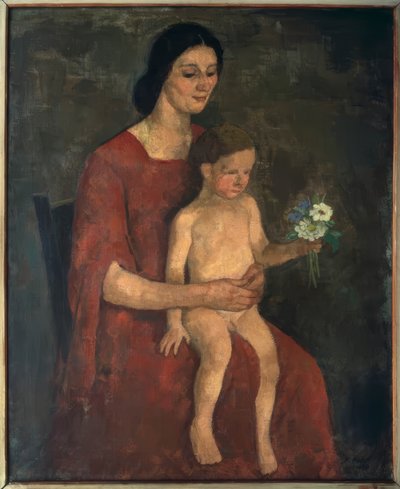 Thilde Hofer met Carlino door Karl Hofer