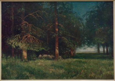 Boslandschap met herder door Karl Hofer