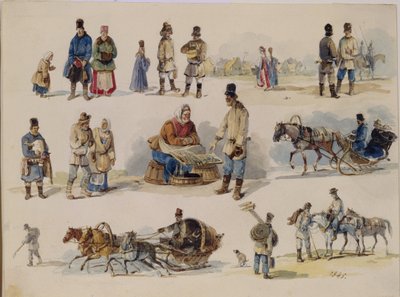 Volkssoorten van Rusland door Karl Ivanovich Kolmann