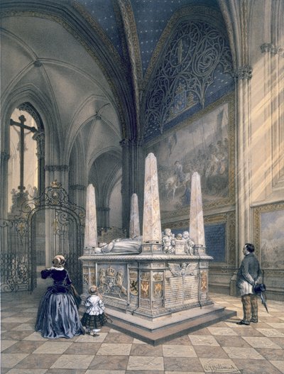 Graf van Gustav I in de kathedraal van Uppsala, pub. ca. 1853-64 door Karl Johann Billmark