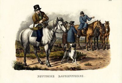 Duitse Boerenpaarden, 1824 door Karl Joseph Brodtmann