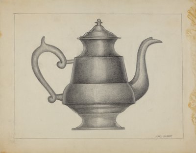 Pewter Theepot door Karl Joubert