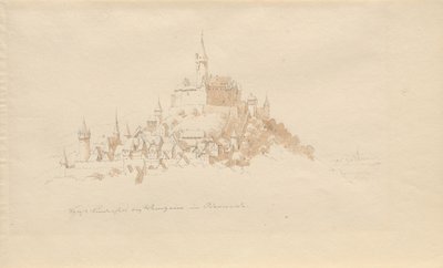 Kasteel Lindenfels bij Weinheim in de Odenwald door Karl Julius Von Leypold
