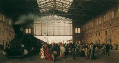 Aankomst van een trein op het Noordweststation in Wenen door Karl Karger