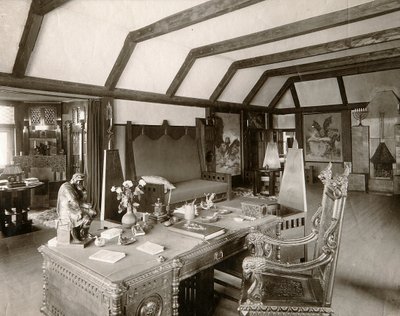De studeerkamer van de Russische auteur Leonid Andreyev, begin 20e eeuw door Karl Karlovich Bulla