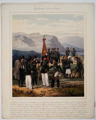 Infanterie van het Russische Kaukasusleger, 1867 door Karl Karlovich Piratsky