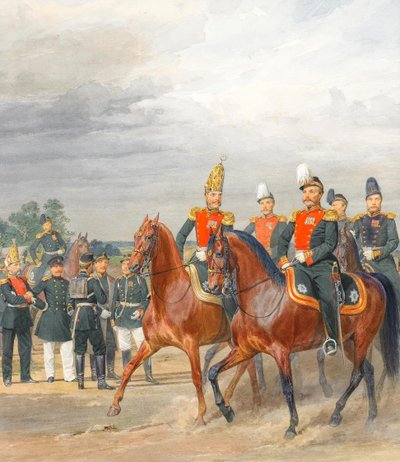 Officieren van het Cavalerie Mounted Regiment door Karl Karlovich Piratsky