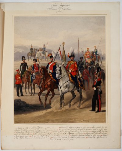 Soldaten van de 1e Garde Cavaleriedivisie van de Russische Keizerlijke Garde, 1867 door Karl Karlovich Piratsky
