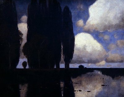 Rijnlandscène door Karl Kustner