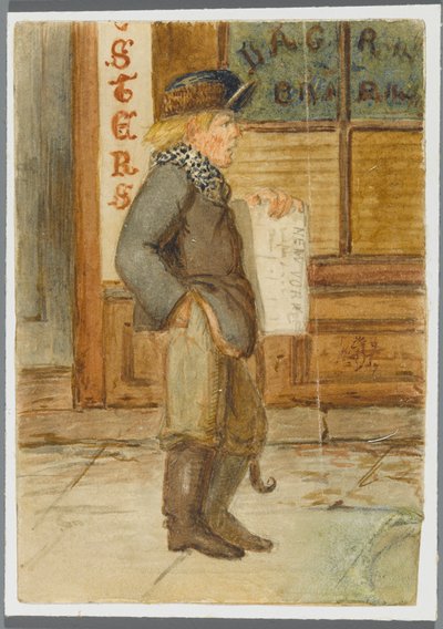 Krantenjongen, 1864 door Karl L.H. Mueller