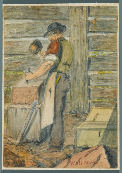 Steenwerker, 1864 door Karl L.H. Mueller