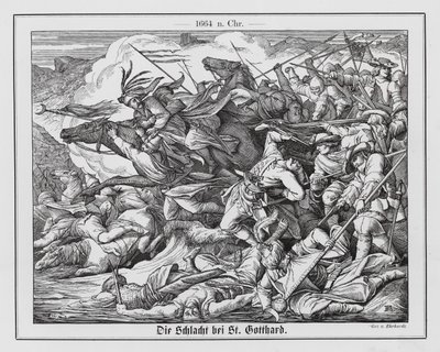 Slag om St. Gotthard door Karl Ludwig Adolf Ehrhardt