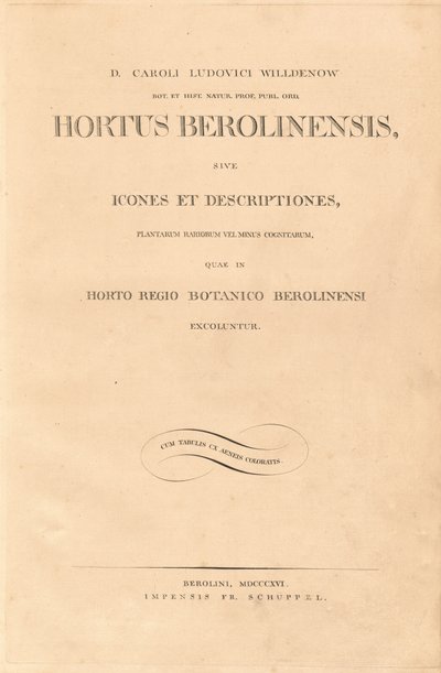 Hortus Berolinensis door Karl Ludwig Willdenow