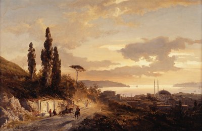 Een uitzicht op Constantinopel en de Bosporus vanaf de Aziatische kant, 1864 door Karl Paul Themistocles von Eckenbrecher